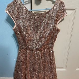 Gold Sequin Short Dress